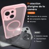 TOCOL Coque Magnétique pour iPhone 15 6,1 Pouces, Compatible avec MagSafe, Protection de l'objectif améliorée, Coque Mat Translu