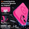 TOCOL Coque Magnétique pour iPhone 15 6,1 Pouces, Compatible avec MagSafe, Protection de l'objectif améliorée, Coque Mat Translu