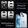 TOCOL Coque Magnétique pour iPhone 15 6,1 Pouces, Compatible avec MagSafe, Pas Facile à Jaunir, Protection de l'objectif amélior