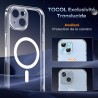 TOCOL Coque Magnétique pour iPhone 15 6,1 Pouces, Compatible avec MagSafe, Pas Facile à Jaunir, Protection de l'objectif amélior