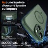 TOCOL Coque Magnétique pour iPhone 15 6,1 Pouces, Compatible avec MagSafe, Protection de l'objectif améliorée, Coque Mat Translu