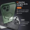 TOCOL Coque Magnétique pour iPhone 15 6,1 Pouces, Compatible avec MagSafe, Protection de l'objectif améliorée, Coque Mat Translu