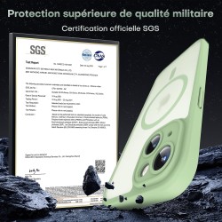 TOCOL Coque Magnétique pour iPhone 15 6,1 Pouces, Compatible avec MagSafe, Protection de l'objectif améliorée, Coque Mat Translu