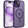TOCOL Coque Magnétique pour iPhone 15 6,1 Pouces, Compatible avec MagSafe, Protection de l'objectif améliorée, Coque Mat Translu
