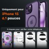 TOCOL Coque Magnétique pour iPhone 15 6,1 Pouces, Compatible avec MagSafe, Protection de l'objectif améliorée, Coque Mat Translu
