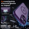 TOCOL Coque Magnétique pour iPhone 15 6,1 Pouces, Compatible avec MagSafe, Protection de l'objectif améliorée, Coque Mat Translu