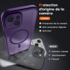 TOCOL Coque Magnétique pour iPhone 15 6,1 Pouces, Compatible avec MagSafe, Protection de l'objectif améliorée, Coque Mat Translu