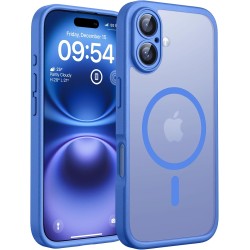 TOCOL Coque Magnétique pour iPhone 16 6,1 Pouces, Compatible avec MagSafe, Protection de l'objectif améliorée, Coque Mat Translu