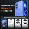 TOCOL Coque Magnétique pour iPhone 16 6,1 Pouces, Compatible avec MagSafe, Protection de l'objectif améliorée, Coque Mat Translu