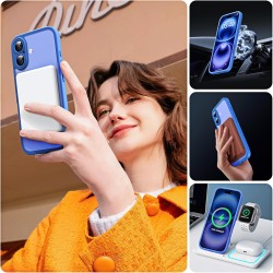 TOCOL Coque Magnétique pour iPhone 16 6,1 Pouces, Compatible avec MagSafe, Protection de l'objectif améliorée, Coque Mat Translu
