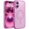 TOCOL Coque Magnétique pour iPhone 16 6,1 Pouces, Compatible avec MagSafe, Protection de l'objectif améliorée, Coque Mat Translu