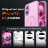 TOCOL Coque Magnétique pour iPhone 16 6,1 Pouces, Compatible avec MagSafe, Protection de l'objectif améliorée, Coque Mat Translu