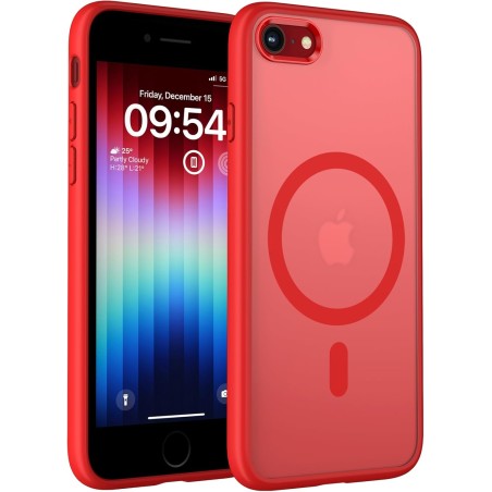 TOCOL Coque Magnétique pour iPhone SE 2022/2020, iPhone 8/7 4,7 Pouces, Compatible avec MagSafe, Coque Mat Translucide Fine Anti