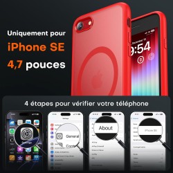 TOCOL Coque Magnétique pour iPhone SE 2022/2020, iPhone 8/7 4,7 Pouces, Compatible avec MagSafe, Coque Mat Translucide Fine Anti