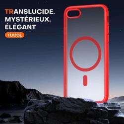 TOCOL Coque Magnétique pour iPhone SE 2022/2020, iPhone 8/7 4,7 Pouces, Compatible avec MagSafe, Coque Mat Translucide Fine Anti