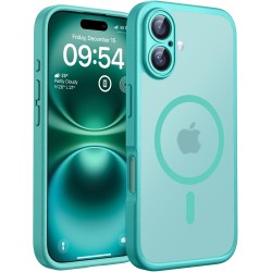 TOCOL Coque Magnétique pour iPhone 16 6,1 Pouces, Compatible avec MagSafe, Protection de l'objectif améliorée, Coque Mat Translu