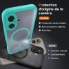 TOCOL Coque Magnétique pour iPhone 16 6,1 Pouces, Compatible avec MagSafe, Protection de l'objectif améliorée, Coque Mat Translu
