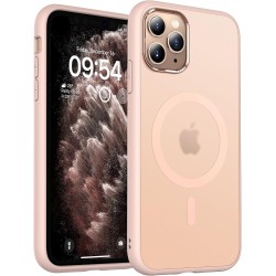 TOCOL Coque Magnétique pour iPhone 11 Pro Max 6,5 Pouces, Compatible avec MagSafe, Coque Mat Translucide Fine Antichoc, Titane S