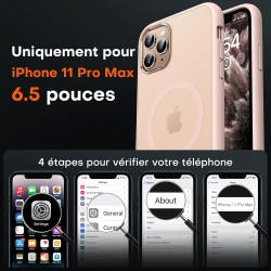 TOCOL Coque Magnétique pour iPhone 11 Pro Max 6,5 Pouces, Compatible avec MagSafe, Coque Mat Translucide Fine Antichoc, Titane S