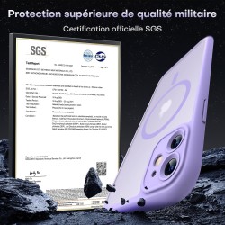 TOCOL Coque Magnétique pour iPhone 11 6,1 Pouces, Compatible avec MagSafe, Protection de l'objectif améliorée, Coque Mat Translu