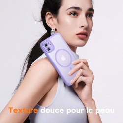 TOCOL Coque Magnétique pour iPhone 11 6,1 Pouces, Compatible avec MagSafe, Protection de l'objectif améliorée, Coque Mat Translu