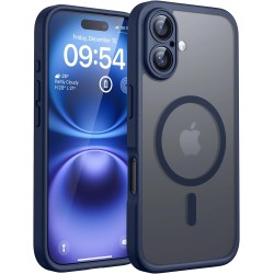 TOCOL Coque Magnétique pour iPhone 16 6,1 Pouces, Compatible avec MagSafe, Protection de l'objectif améliorée, Coque Mat Translu
