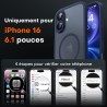TOCOL Coque Magnétique pour iPhone 16 6,1 Pouces, Compatible avec MagSafe, Protection de l'objectif améliorée, Coque Mat Translu