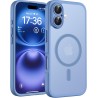 TOCOL Coque Magnétique pour iPhone 16 6,1 Pouces, Compatible avec MagSafe, Protection de l'objectif améliorée, Coque Mat Translu