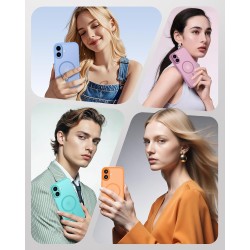 TOCOL Coque Magnétique pour iPhone 16 6,1 Pouces, Compatible avec MagSafe, Protection de l'objectif améliorée, Coque Mat Translu