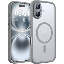 TOCOL Coque Magnétique pour iPhone 16 6,1 Pouces, Compatible avec MagSafe, Protection de l'objectif améliorée, Coque Mat Translu