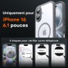 TOCOL Coque Magnétique pour iPhone 16 6,1 Pouces, Compatible avec MagSafe, Protection de l'objectif améliorée, Coque Mat Translu