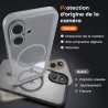 TOCOL Coque Magnétique pour iPhone 16 6,1 Pouces, Compatible avec MagSafe, Protection de l'objectif améliorée, Coque Mat Translu