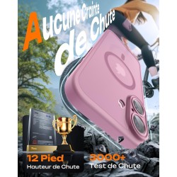 TOCOL Coque Magnétique pour iPhone 16 6,1 Pouces, Compatible avec MagSafe, Protection de l'objectif améliorée, Coque Mat Translu