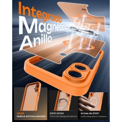 Tocol coque magnétique pour iphone 16 6,1 pouces, compatible avec magsafe, protection de l'objectif améliorée, coque mat translu