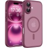 TOCOL Coque Magnétique pour iPhone 16 6,1 Pouces, Compatible avec MagSafe, Protection de l'objectif améliorée, Coque Mat Translu