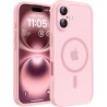 TOCOL Coque Magnétique pour iPhone 16 6,1 Pouces, Compatible avec MagSafe, Protection de l'objectif améliorée, Coque Mat Translu