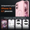 TOCOL Coque Magnétique pour iPhone 16 6,1 Pouces, Compatible avec MagSafe, Protection de l'objectif améliorée, Coque Mat Translu