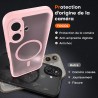 TOCOL Coque Magnétique pour iPhone 16 6,1 Pouces, Compatible avec MagSafe, Protection de l'objectif améliorée, Coque Mat Translu