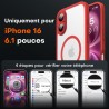 TOCOL Coque Magnétique pour iPhone 16 6,1 Pouces, Compatible avec MagSafe, Protection de l'objectif améliorée, Coque Mat Translu