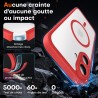 TOCOL Coque Magnétique pour iPhone 16 6,1 Pouces, Compatible avec MagSafe, Protection de l'objectif améliorée, Coque Mat Translu