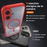 TOCOL Coque Magnétique pour iPhone 16 6,1 Pouces, Compatible avec MagSafe, Protection de l'objectif améliorée, Coque Mat Translu