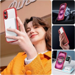 TOCOL Coque Magnétique pour iPhone 16 6,1 Pouces, Compatible avec MagSafe, Protection de l'objectif améliorée, Coque Mat Translu