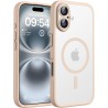 TOCOL Coque Magnétique pour iPhone 16 6,1 Pouces, Compatible avec MagSafe, Protection de l'objectif améliorée, Coque Mat Translu
