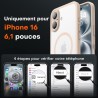 TOCOL Coque Magnétique pour iPhone 16 6,1 Pouces, Compatible avec MagSafe, Protection de l'objectif améliorée, Coque Mat Translu