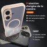 TOCOL Coque Magnétique pour iPhone 16 6,1 Pouces, Compatible avec MagSafe, Protection de l'objectif améliorée, Coque Mat Translu