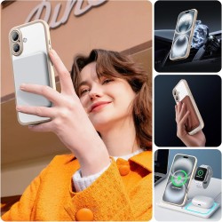 TOCOL Coque Magnétique pour iPhone 16 6,1 Pouces, Compatible avec MagSafe, Protection de l'objectif améliorée, Coque Mat Translu