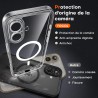 TOCOL Coque Magnétique pour iPhone 16 6,1 Pouces, Compatible avec MagSafe, Pas Facile à Jaunir, Protection de l'objectif amélior