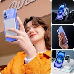 TOCOL Coque Magnétique pour iPhone 16 6,1 Pouces, Compatible avec MagSafe, Pas Facile à Jaunir, Protection de l'objectif amélior