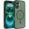 TOCOL Coque Magnétique pour iPhone 16 6,1 Pouces, Compatible avec MagSafe, Protection de l'objectif améliorée, Coque Mat Translu