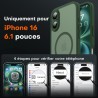 TOCOL Coque Magnétique pour iPhone 16 6,1 Pouces, Compatible avec MagSafe, Protection de l'objectif améliorée, Coque Mat Translu